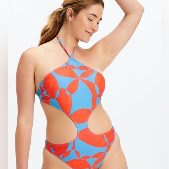 Fabletics Geo Floral Cutout One-Piece Swimsuit - Picture 1 of 6